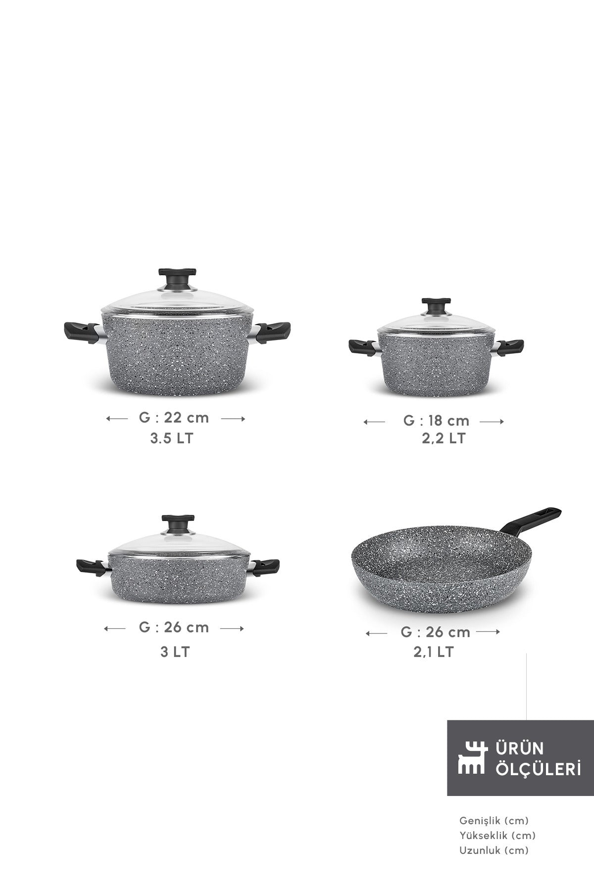 Karaca Biogranit Uraz 7 Piece Cookware Set - MALLTURK
