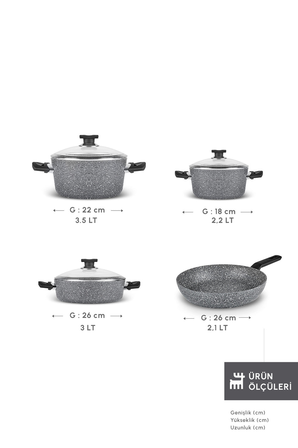 Karaca Biogranit Uraz 7 Piece Cookware Set - MALLTURK