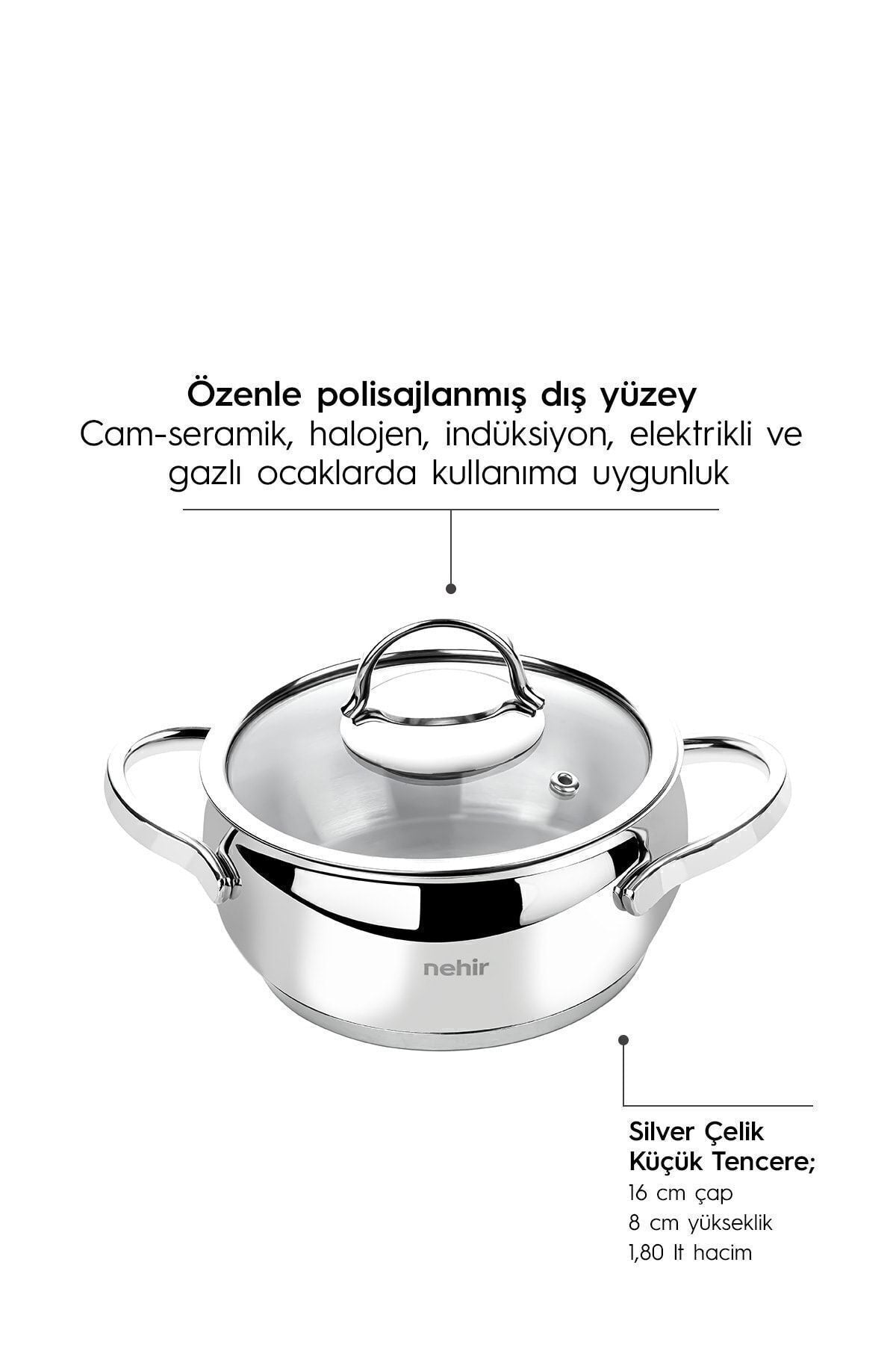 Nehir Luks 8 Piece Cookware Set - MALLTURK