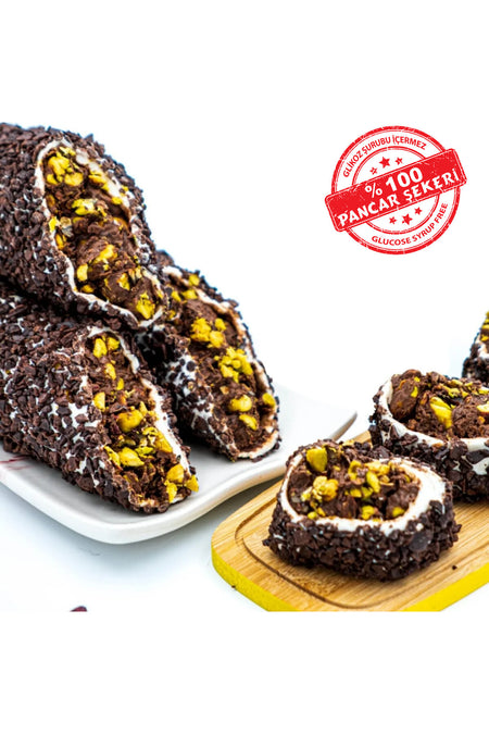 Dadak Turkish Delight and kuruyemis bitter cikolata Coated Pistachio atom Turkish Delight 200gram - MALLTURK