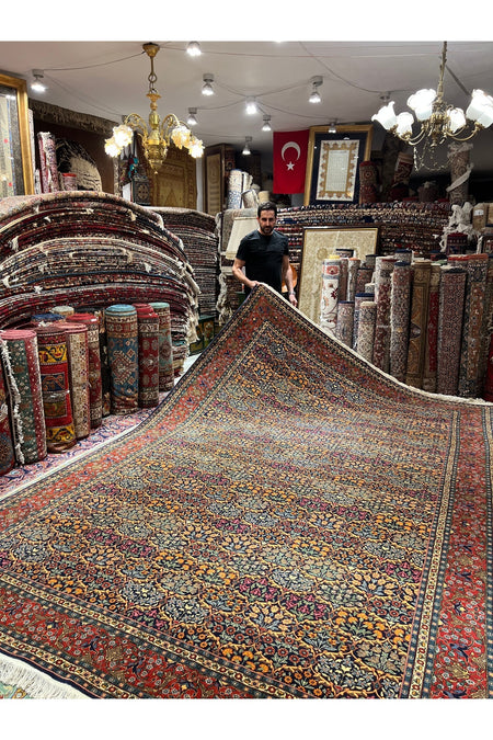 RD RAMAZAN DAG Hand Rug Art Hand-Woven Hereke Rug Karpuzlu Design Premium Quality Size 365x245 - MALLTURK
