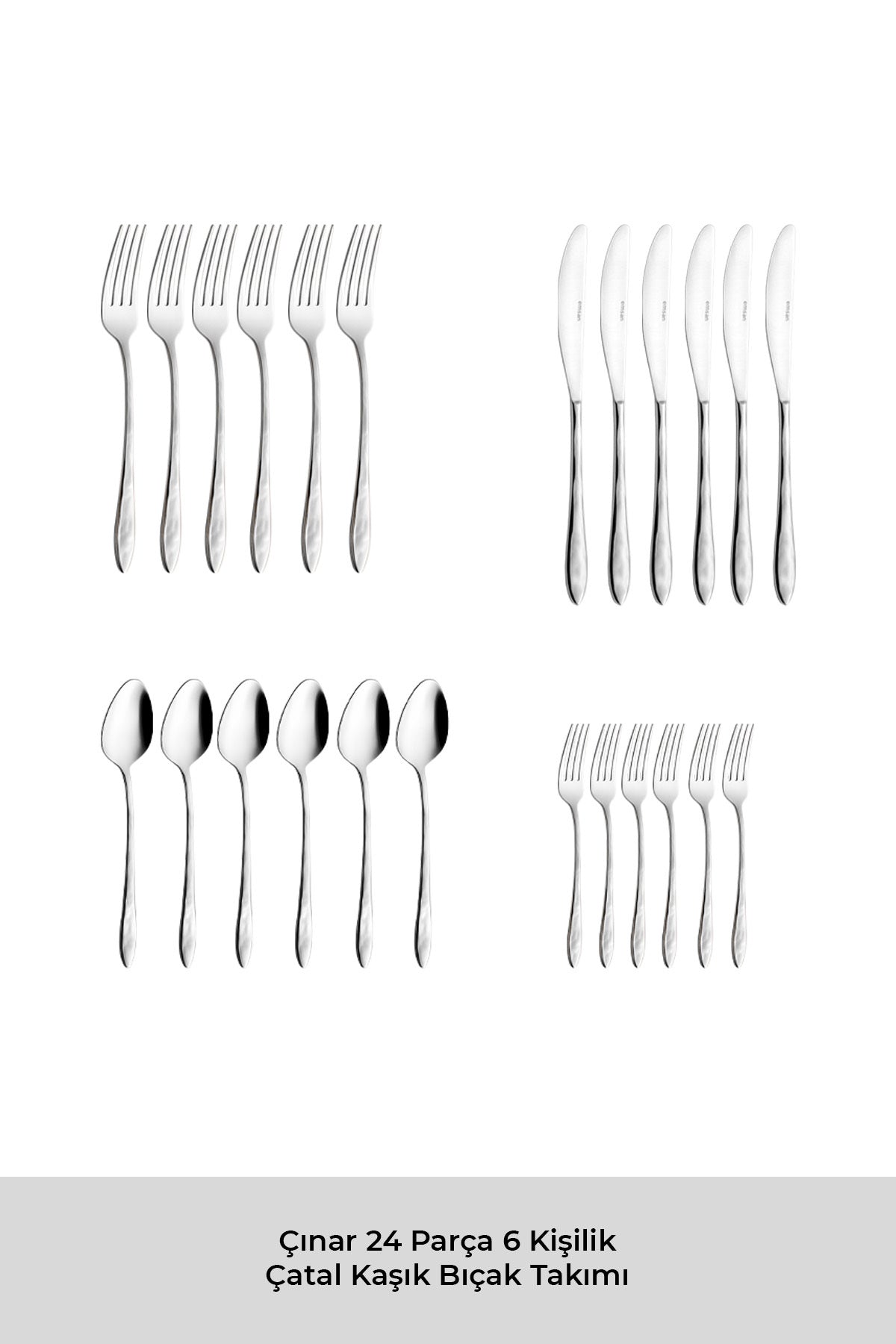 Emsan akasya 24 Piece 6 Place Setting Boxed Flatware Set - MALLTURK