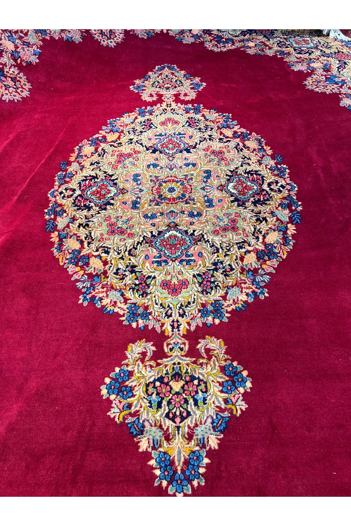 RD RAMAZAN DAG Hand Rug Art Hand-Woven Iranian Kirman Rug Signed Premium Quality KokBoyaMuazzam Bir Eser Size 450x350 - MALLTURK