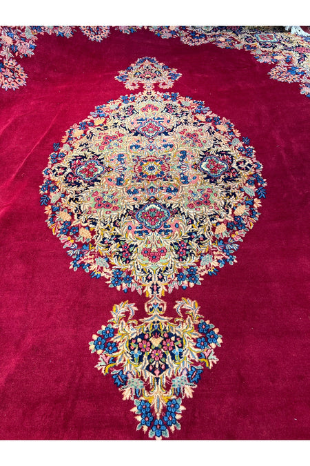 RD RAMAZAN DAG Hand Rug Art Hand-Woven Iranian Kirman Rug Signed Premium Quality KokBoyaMuazzam Bir Eser Size 450x350 - MALLTURK