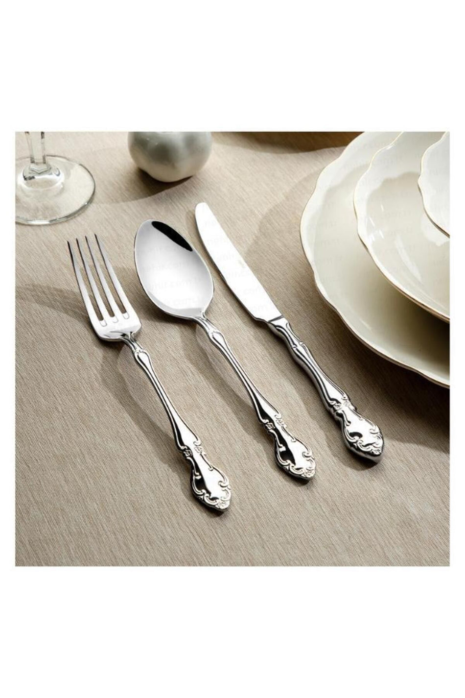 Nehir adriana Plain 89 Piece Boxed Flatware Set - MALLTURK