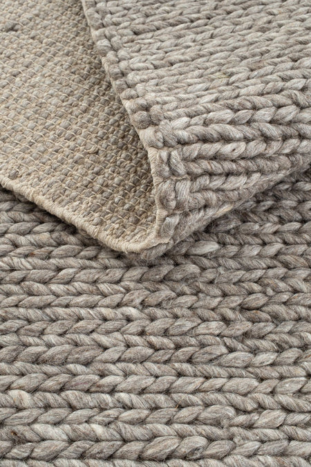 Cool Rug Elegance Brown Wool Rug Natural Living Room Rug Hallway Rug Runner Hand-Woven Rug Knitted Handmade Rug