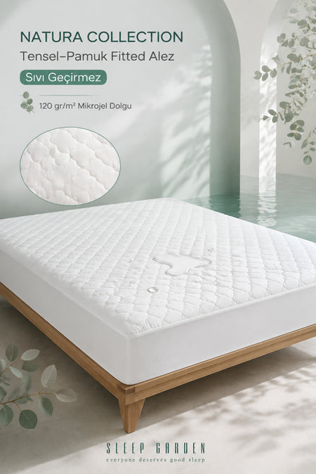Sleep Garden Natura Collection Waterproof Fitted Mattress Protector - MALLTURK