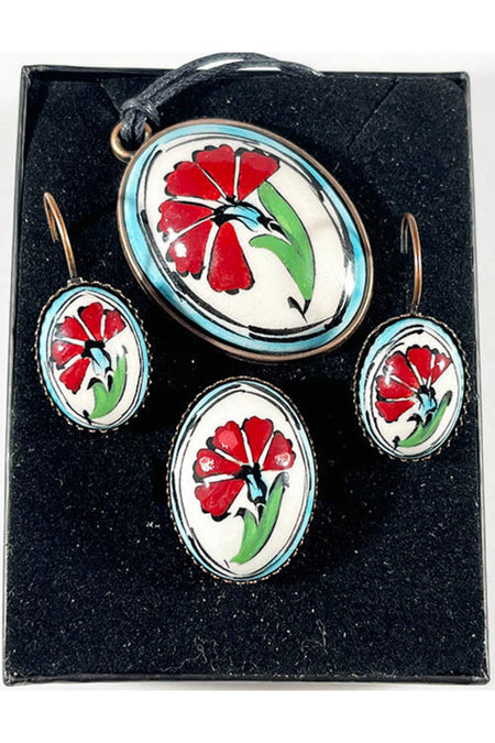 Cini Evi Red Carnation Patterned - MALLTURK