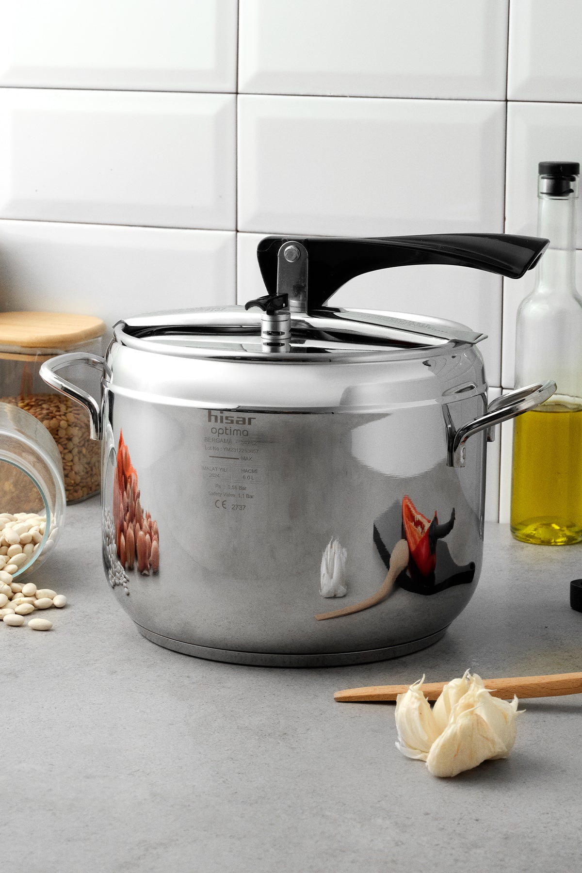 Hisar Bergama Pressure Cooker 6 Lt. Black - MALLTURK