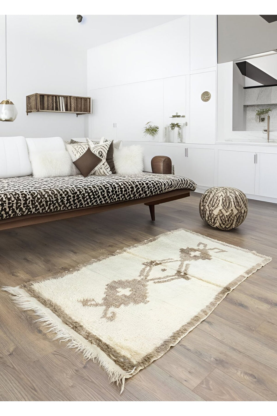 Soho Antiq Tozgun Primitive Patterned Handwoven Tulle Rug 95x191 cm - MALLTURK