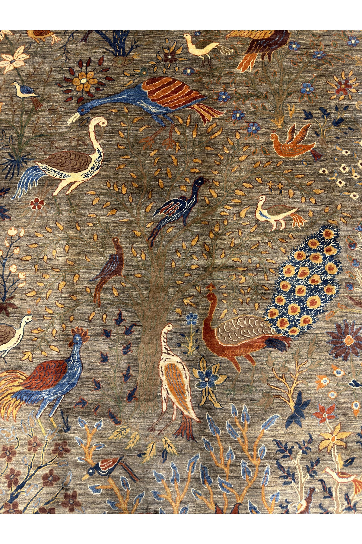 Afghan Rug Hand-Woven Kus Pattern 100% Wool Natural Dye Handicraft ile Elegant Design