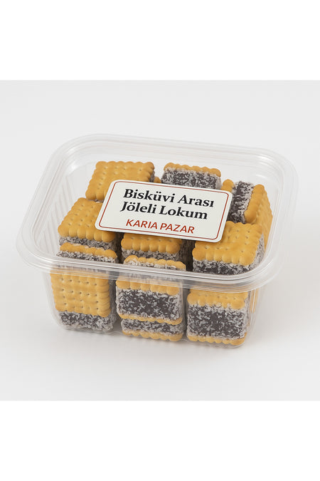 Karia Feyz Biscuit Sandwich Jelly Turkish Delight 250g Sweet Snack - MALLTURK