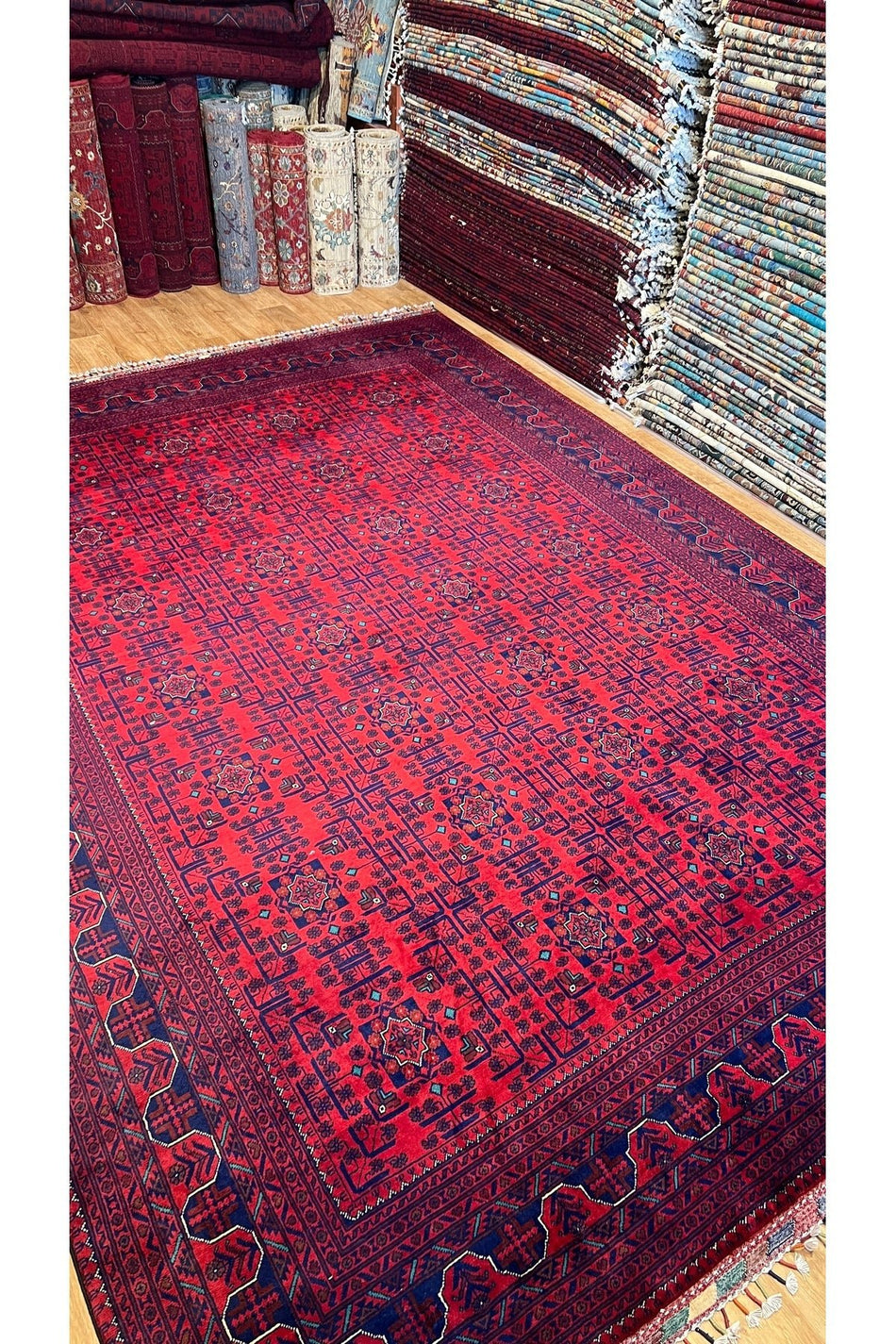 Turkmen Rug Handwoven Afghan Carpet Modern Wool Rug - MALLTURK