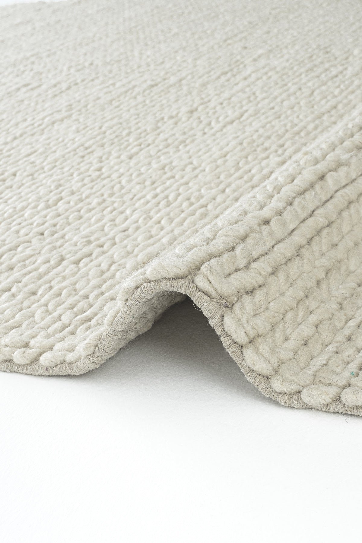 Cool Rug Elegance Cream Wool Rug Natural Living Room Rug Entryway Hallway Rug Runner Hand-Woven Rug Knitted Handmade Rug