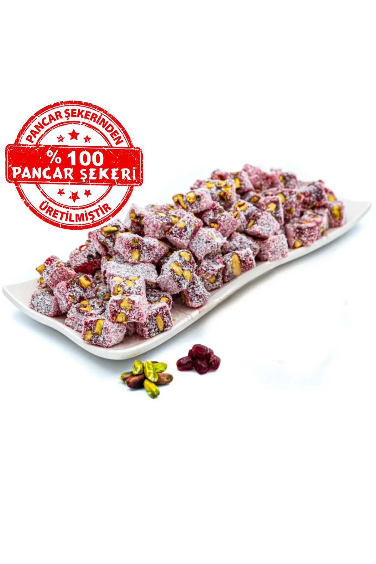Dadak Turkish Delight and kuruyemis Pomegranate Flavored Flavored Pistachio Mini Turkish Delight 1 kg - MALLTURK