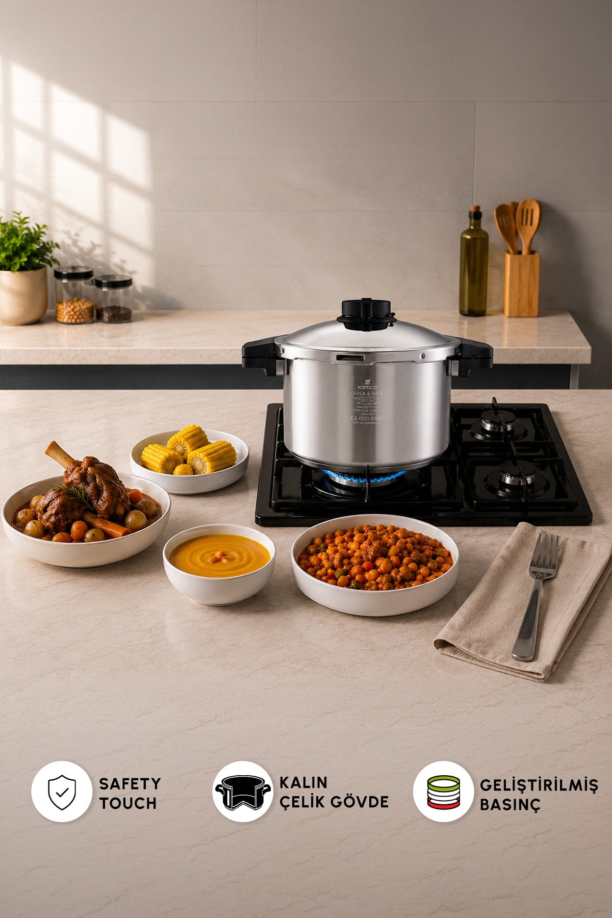 Karaca Quick And Safe induction Base Pressure Cooker 7 Liters - MALLTURK