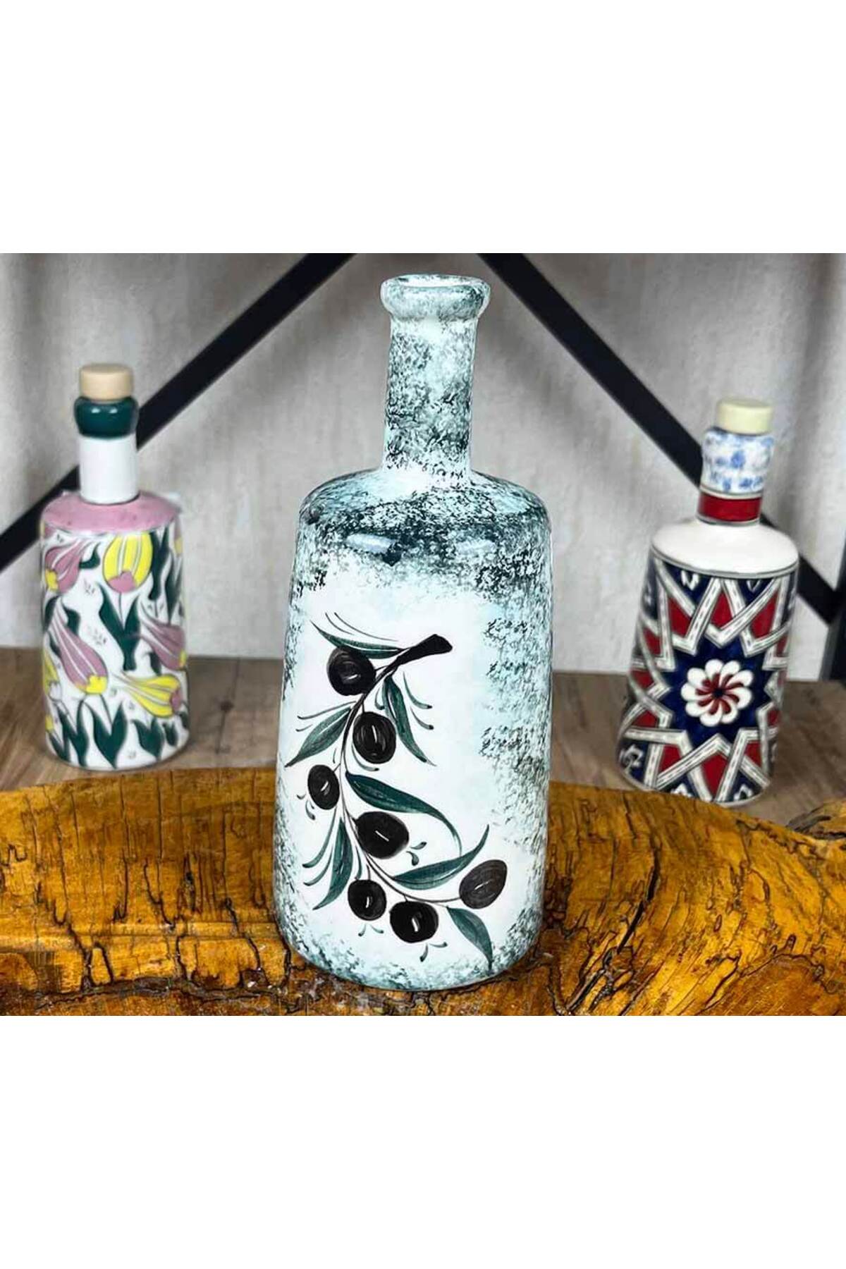 Cini Evi Aegean Olive Branch Handmade Oil Bottle 550 ml - MALLTURK