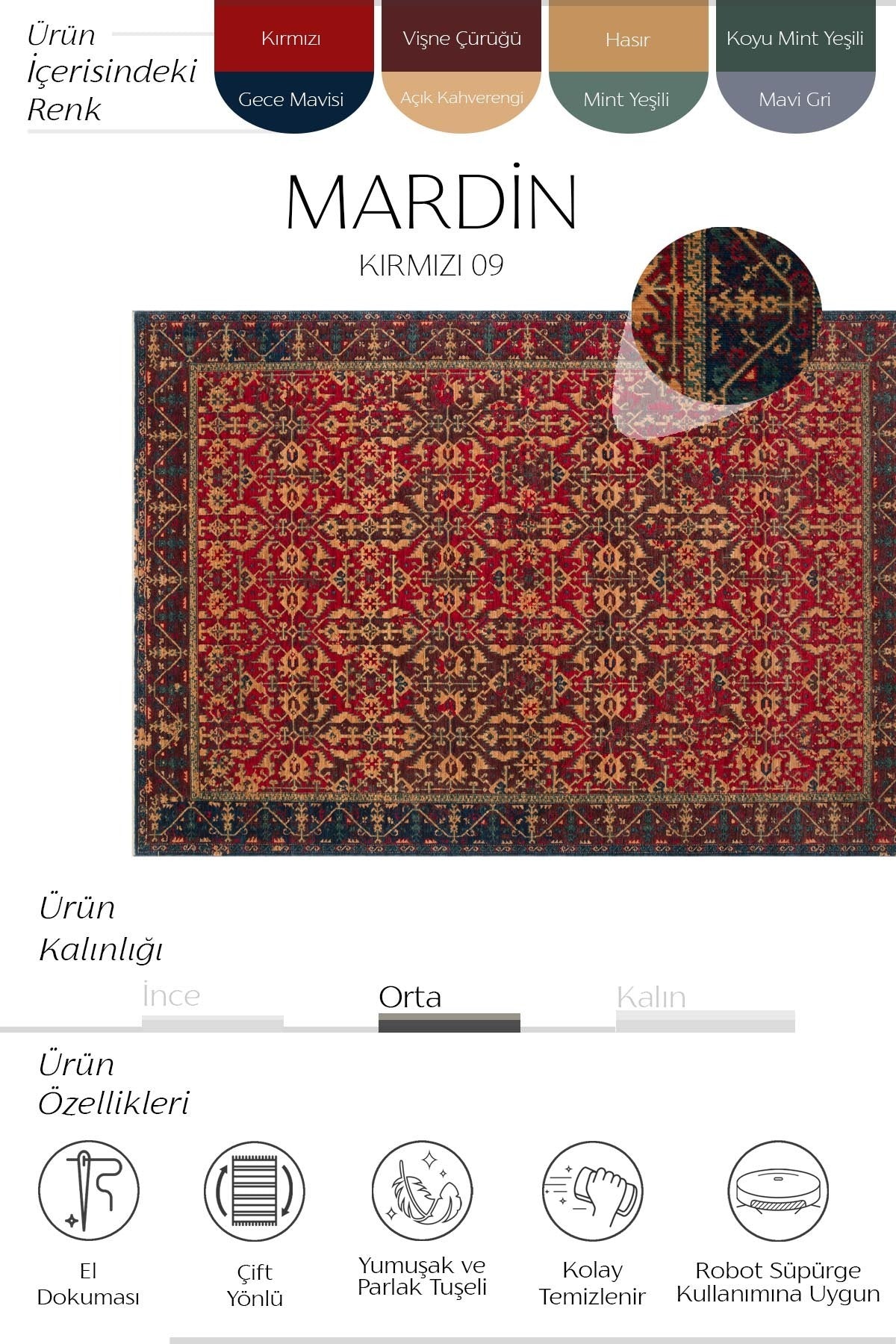 Cool Rug Mardin Red New Zealand Wool Vintage Ethnic Traditional Pattern Classic Misafir Odasi Living Room Rug