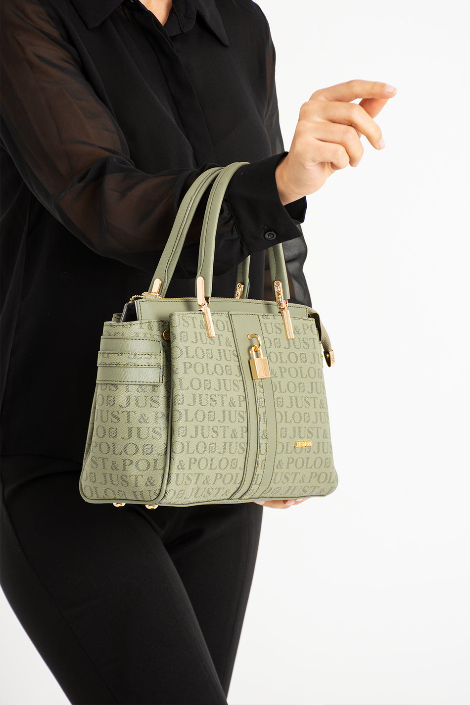 Just Polo Green Women's Hand and Shoulder Bag JPM2205