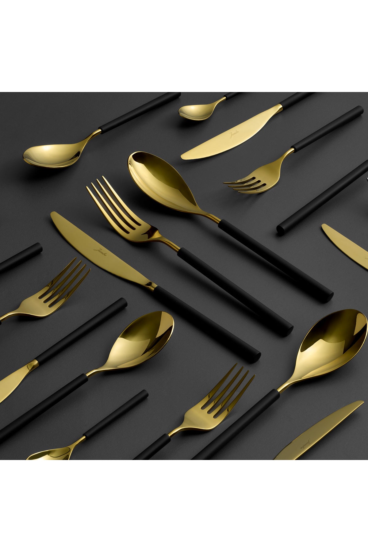 Jumbo 6000 roller titanyum gold 84 Piece 12 Place Setting Flatware Set 500 01 02 1957 - MALLTURK