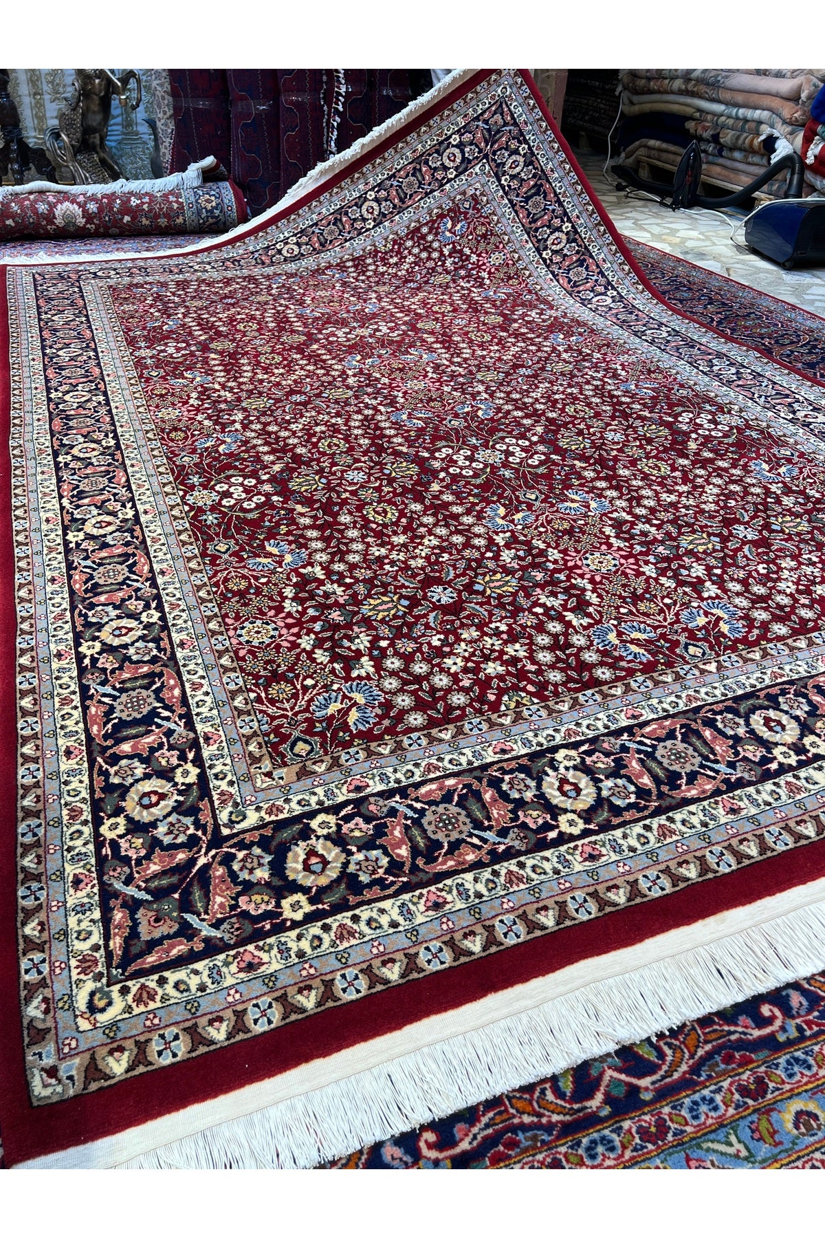 RD RAMAZAN DAG Hand Rug Art Hand-Woven Sumerbank Hereke Rug Signed Seven Mountains Flower Premium Quality Size 303x203 - MALLTURK