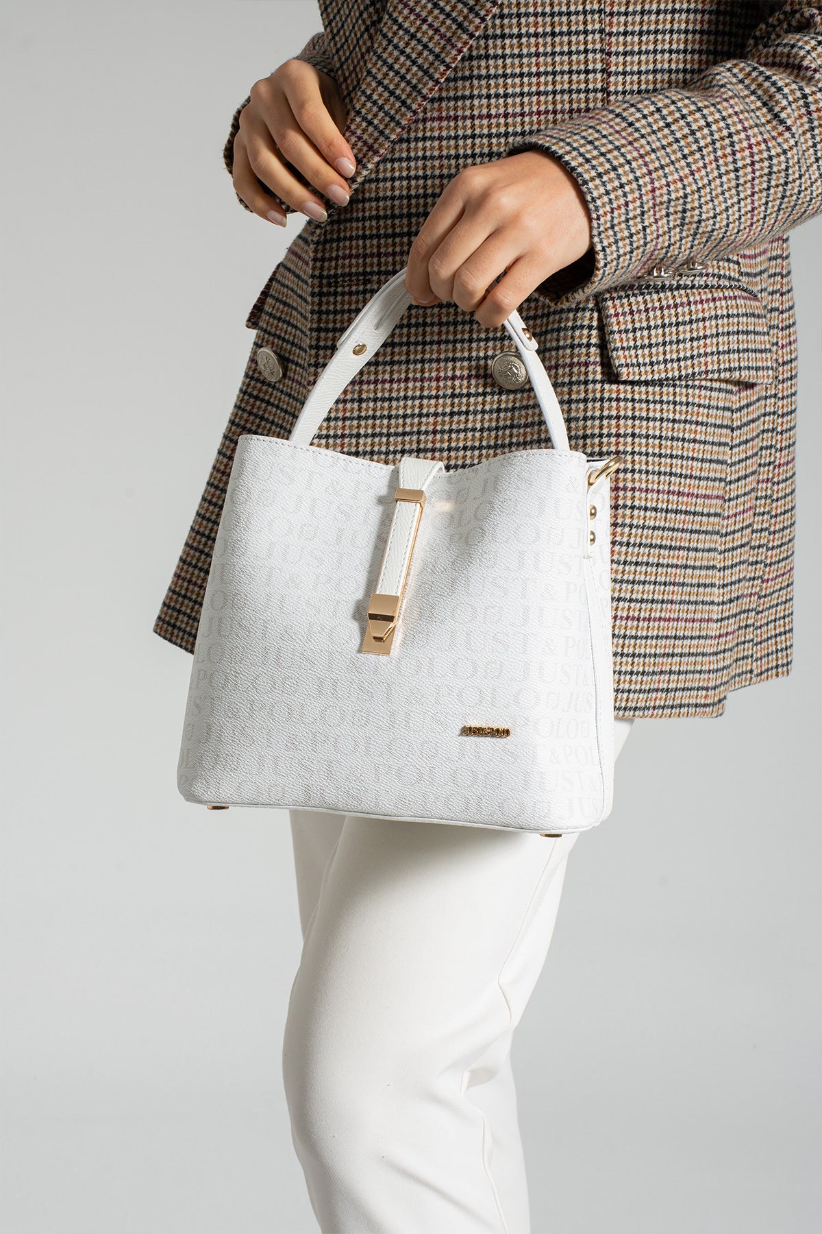 Just Polo Women's White Shoulder Bag - MALLTURK