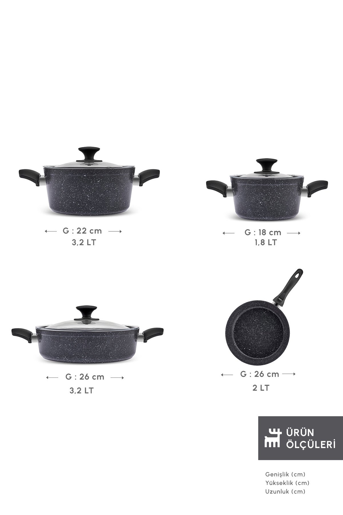 Karaca Defne Biogranit V2 7 Piece Cookware Set - MALLTURK