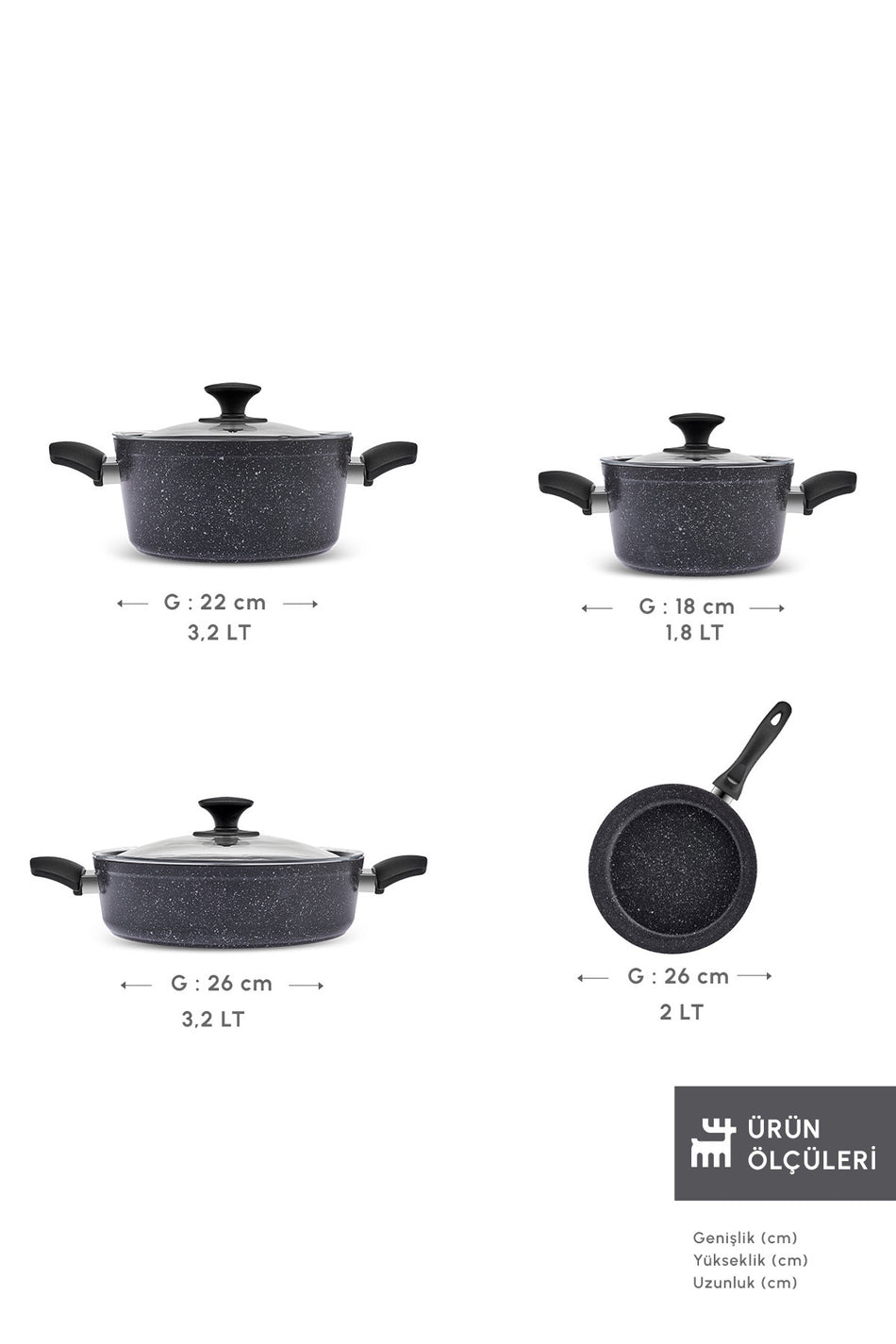 Karaca Defne Biogranit V2 7 Piece Cookware Set - MALLTURK