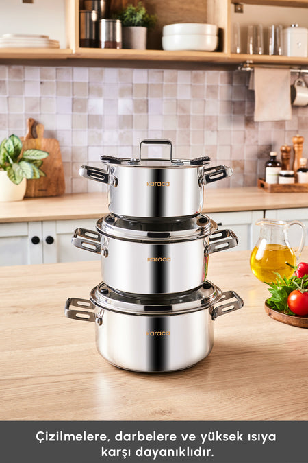 Karaca Powersteel 316+ Alberta Induction Compatible 6 Piece Cookware Set