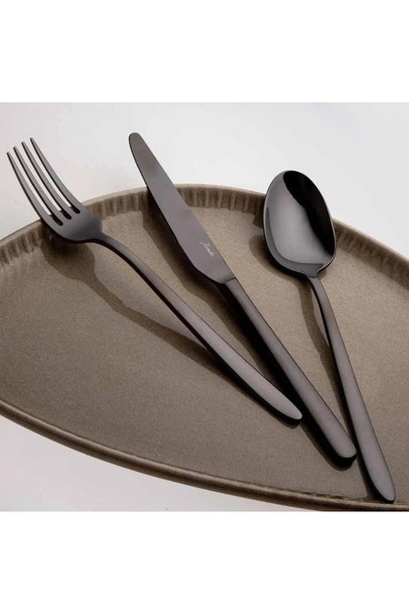 Jumbo 9400 titanyum siyah 12 Place Setting 84 Piece Flatware Set - MALLTURK