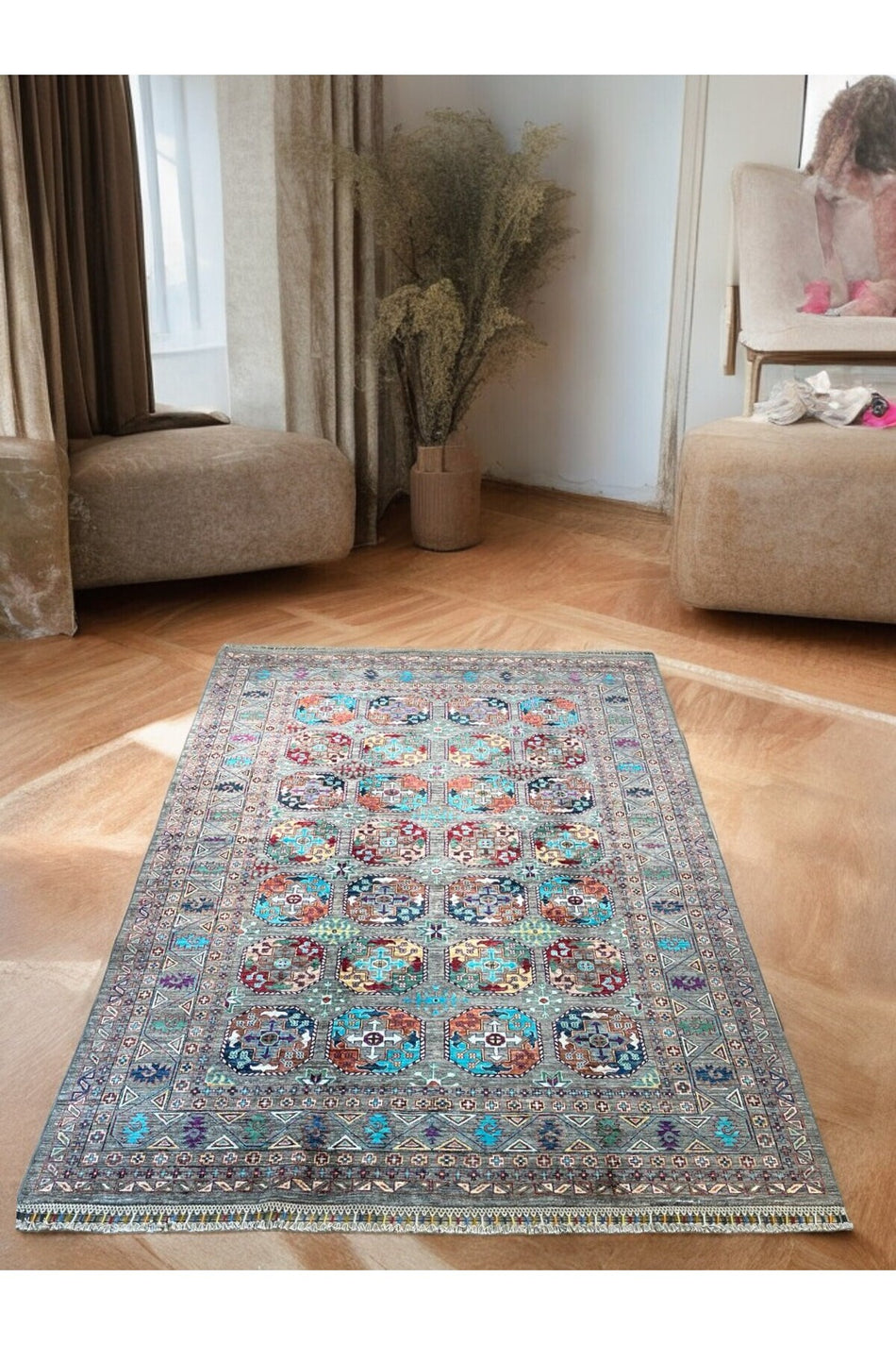 Sirvan Handwoven Afghan Usak Carpet - 287x205 - MALLTURK