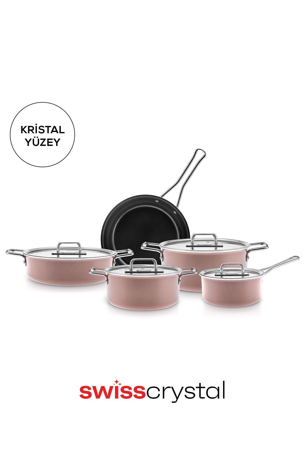 Karaca Swiss Crystal Mastermaid 9 Piece 0 Yag Ile Nonstick Pot Set Bronzy - MALLTURK