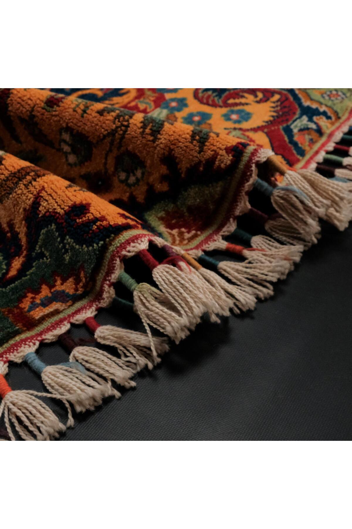 Halicizade Anatolian Sal Serisi Patchwork Pattern Hand-Woven Wool Rug - MALLTURK