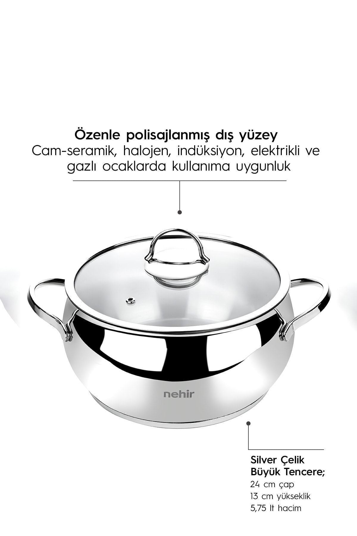 Nehir Luks 8 Piece Cookware Set - MALLTURK