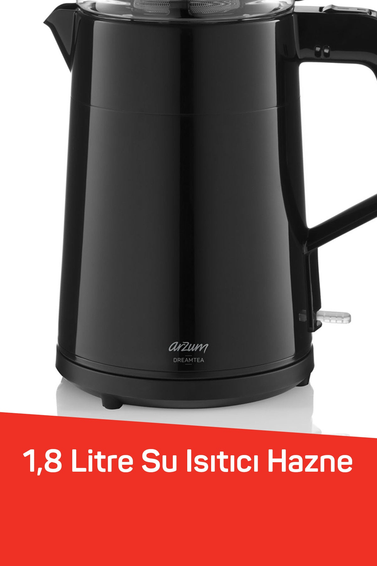 Arzum AR3134 Dreamtea Tea Maker, 1 L Teapot Capacity, 1650 W, Black - MALLTURK