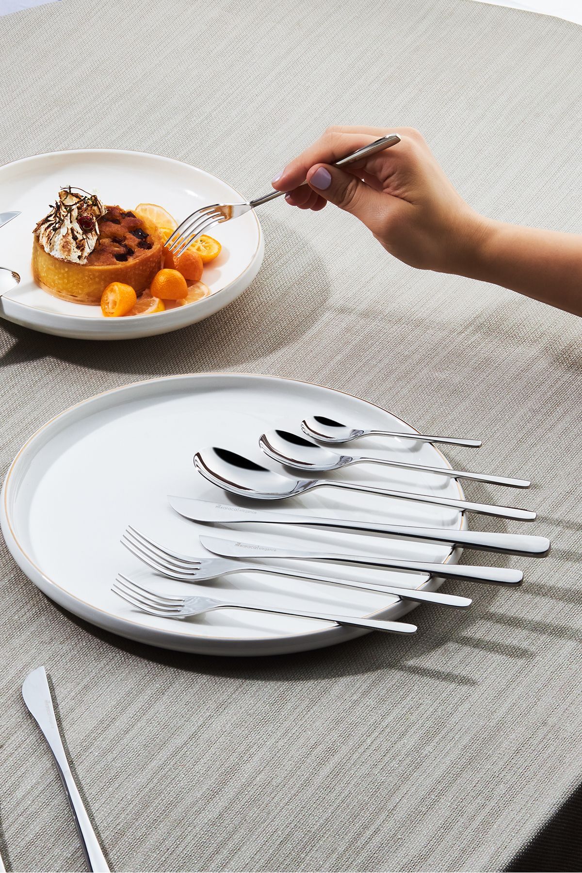 Karaca influx 84 Piece 12 Place Setting premium Boxed Flatware Set - MALLTURK