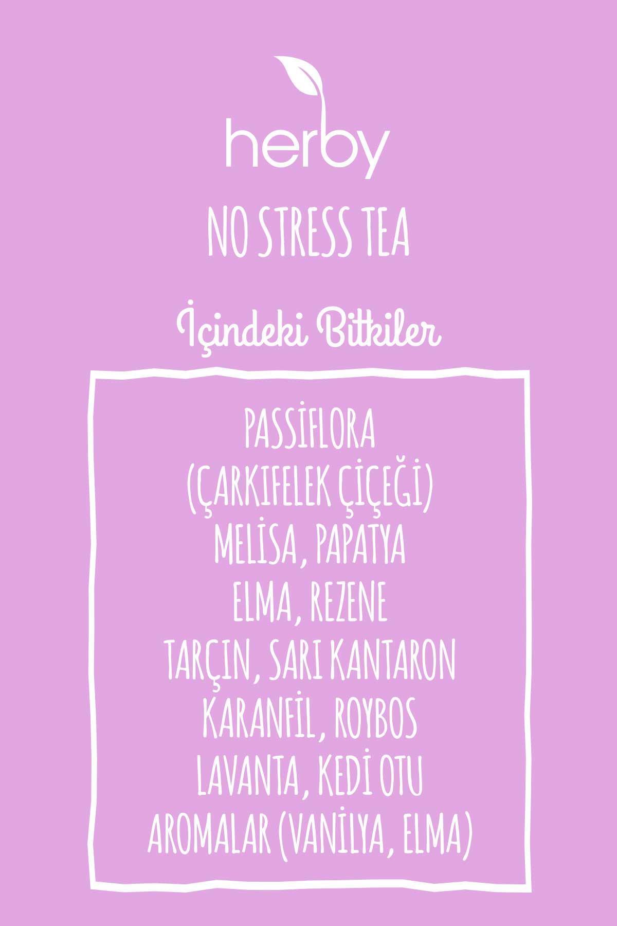 Herby No Stress Tea Relaxing Herbal Tea with Passion Flora, 4-Pack - MALLTURK