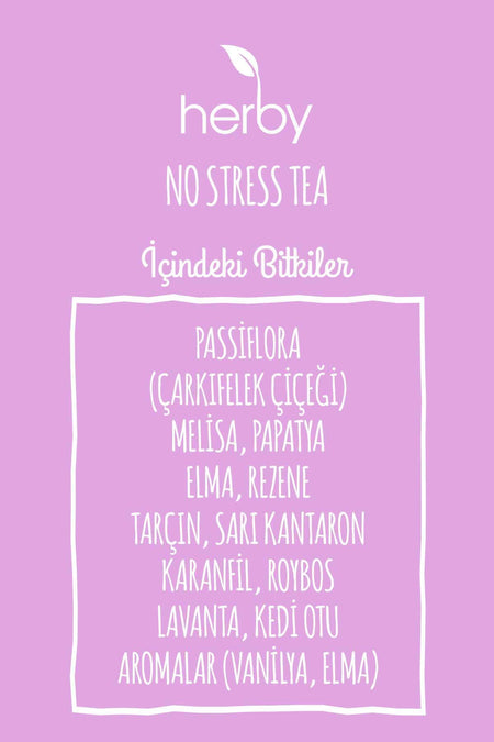 Herby No Stress Tea Relaxing Herbal Tea with Passion Flora, 4-Pack - MALLTURK