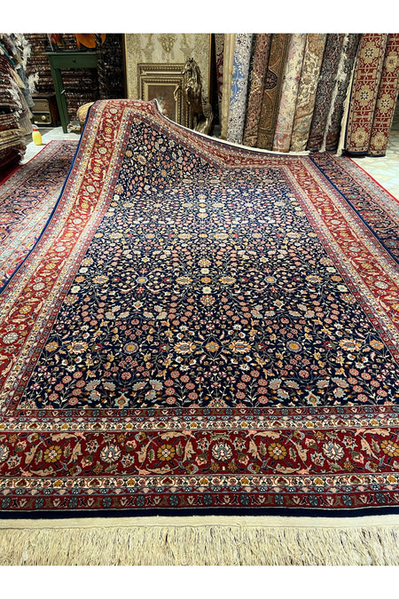 RD RAMAZAN DAG Hand Rug Art Hand-Woven Sumerbank Turkey Hereke Rug Signed Seven Mountains Flower Design Size 325x200 - MALLTURK