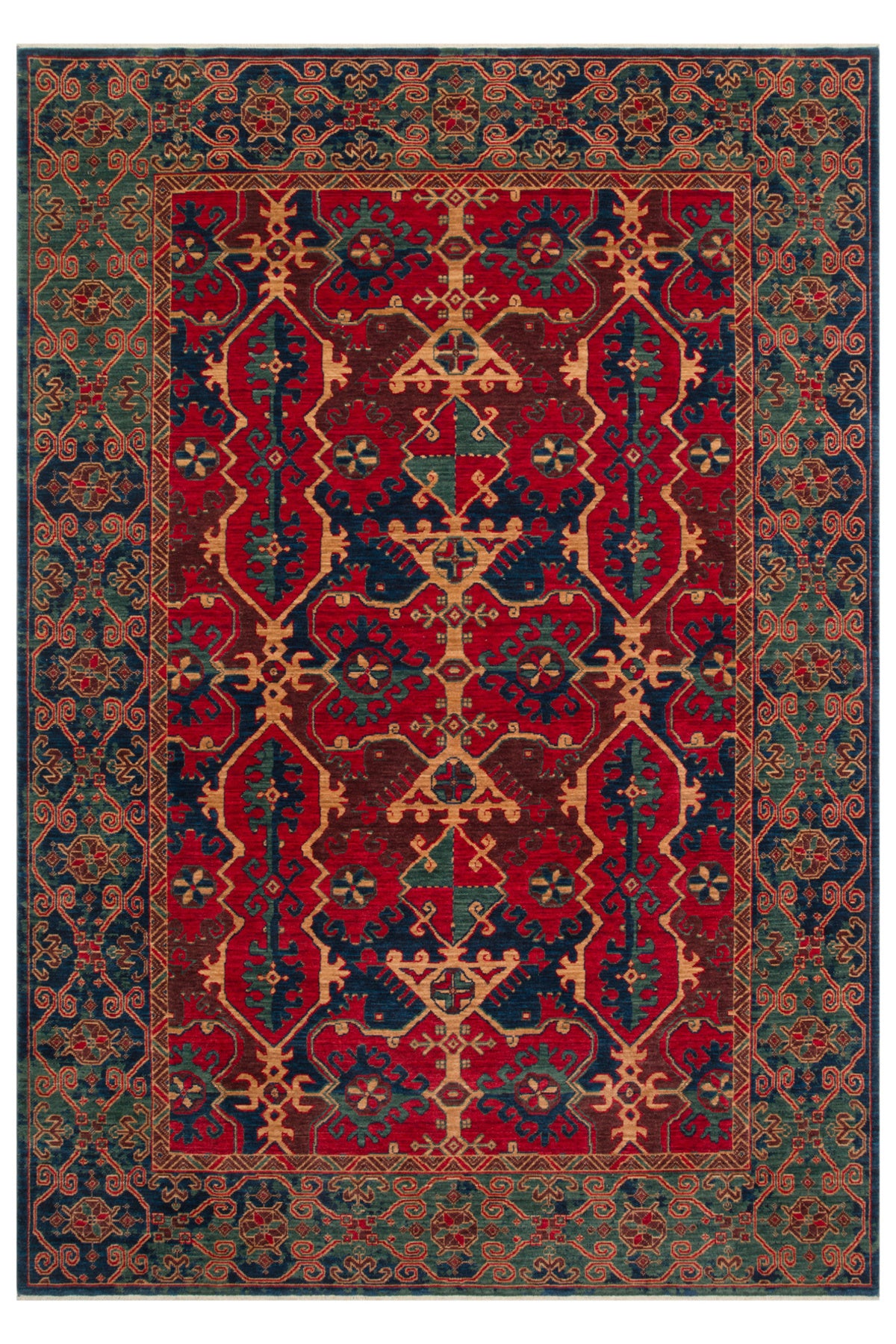 Kalesta Rug Rustik 01 Navy Red Natural Wool ile Ozel Tezgahlarda Hand-Woven Teknikleri ile Uretilen Living Room Rug