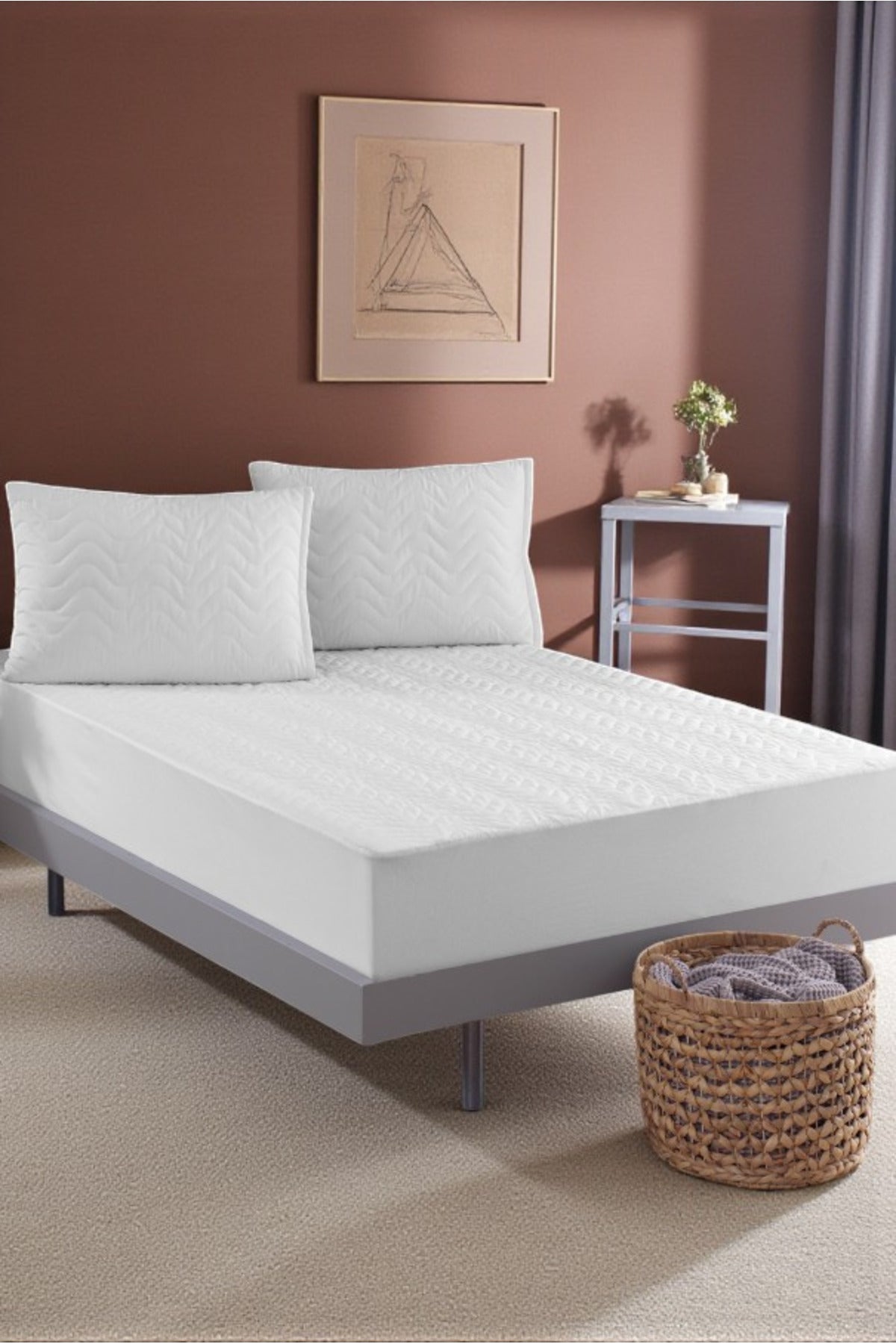 VESSINOHOME Waterproof Microfiber Quilted Fitted Mattress Pad - MALLTURK