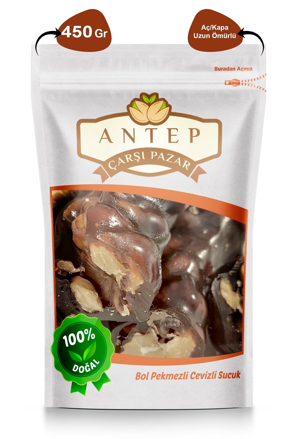 Antep Carsi Pazar Walnut Grape Molasses Confection bol with Grape Molasses ev yapimi 450 g - MALLTURK
