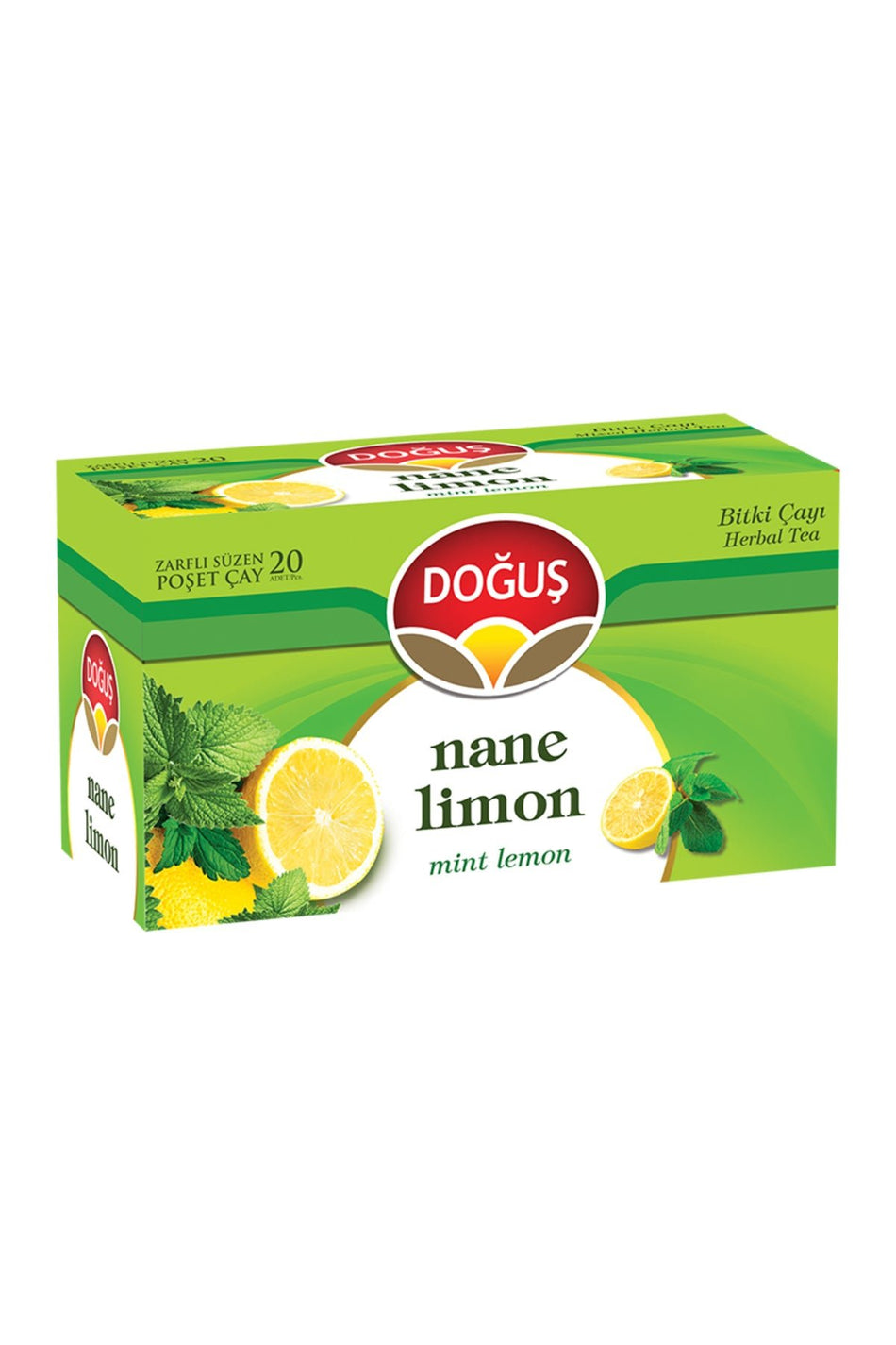 Chá de hortelã-pimenta e limão Dogus, embalagem de 20