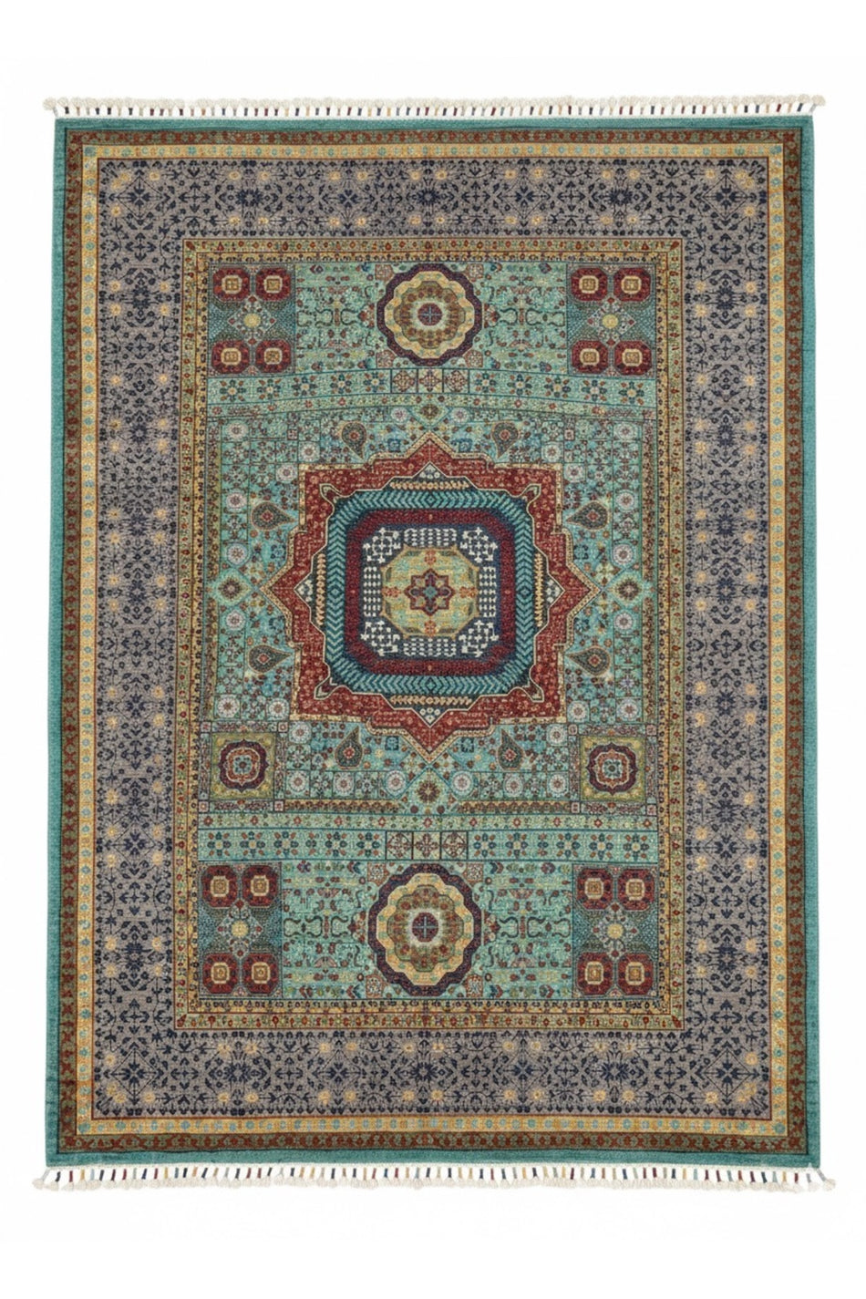 Vog Hali Handmade Iranian Mamluk Carpet – Original Handwoven Classic Patterned Luxury Living Room Carpet - MALLTURK
