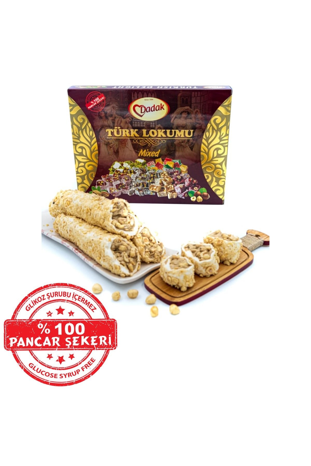 Dadak Turkish Delight and kuruyemis Hazelnut atom Turkish Delight 500gram - MALLTURK