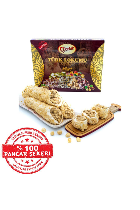 Dadak Turkish Delight and kuruyemis Hazelnut atom Turkish Delight 500gram - MALLTURK