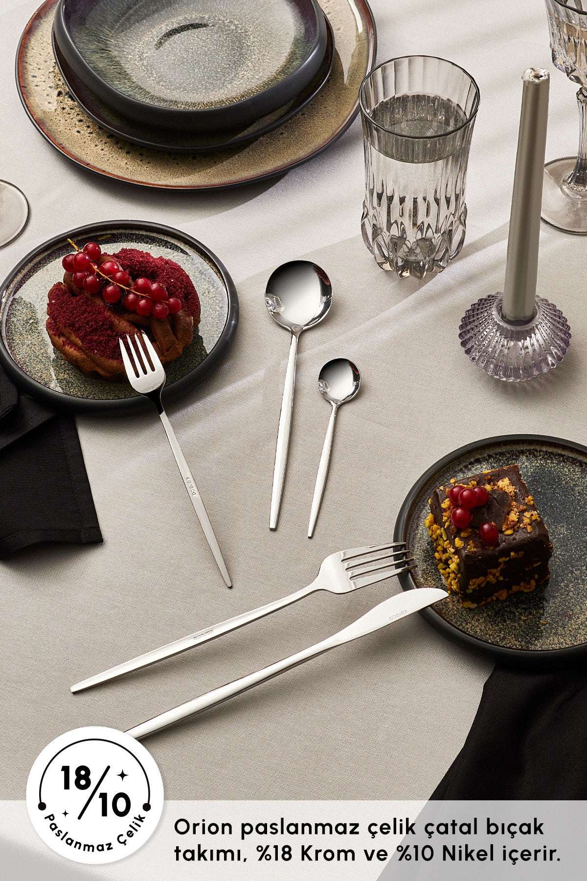 Karaca orion platin 6 Place Setting 30 Piece Flatware Set - MALLTURK