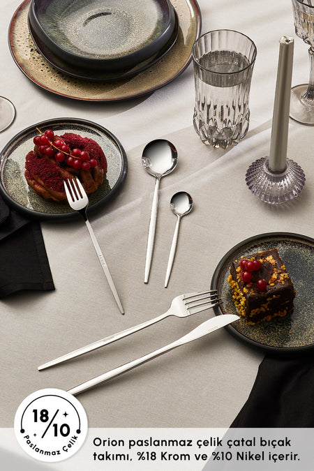 Karaca orion platin 6 Place Setting 30 Piece Flatware Set - MALLTURK