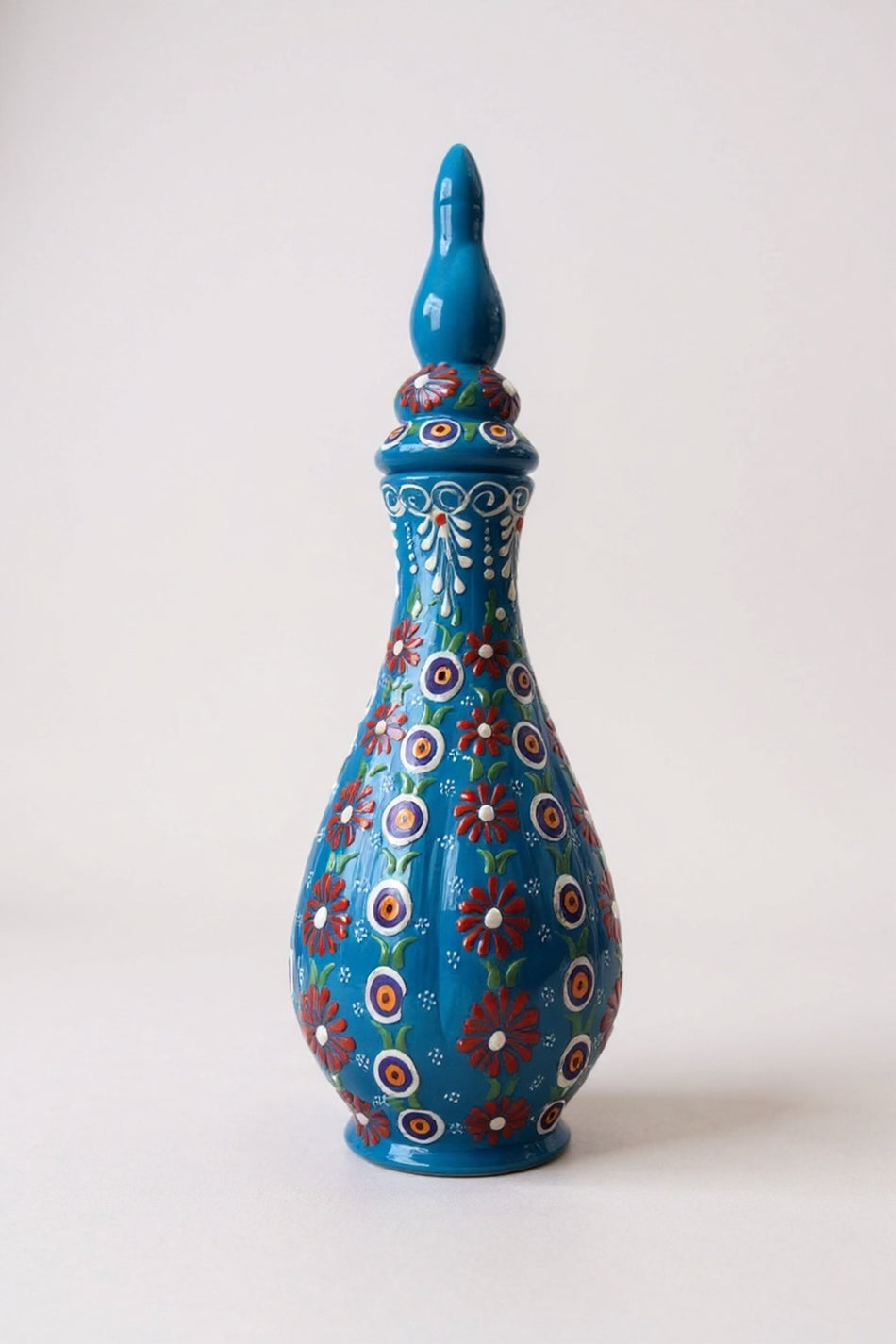 STORESZA Handmade Lace and Evil Eye Bead Craftsmanship 36cm Nightingale's Eye Ceramic Vase - MALLTURK