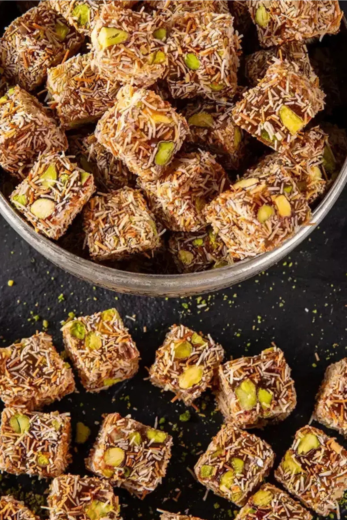 Pirsefa Pistachio Kadayif Double Roasted Turkish Delight 250 g kutu - MALLTURK